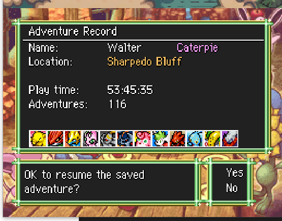 Hardytack's tweet photo. Guess who still has the ORIGINAL Explorers of Sky save file?! Definitely top 3 favorite series of mine, maybe even top two. Good times! #TeamCaterpie https://t.co/NO82mE2nNg