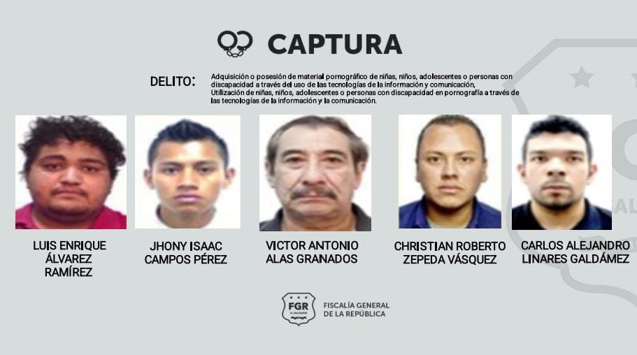 FGR_SV's tweet photo. #CombateAlCrimen I Con el objetivo de proteger a la niñez, adolescencia y grupos vulnerables, la @FGR_SV en coordinación con la @PNCSV ejecutó una operación para desmantelar una red de pedofilia que operaba a través de redes sociales.

Estos criminales producían, almacenaban y descargaban material de abuso sexual infantil.

La investigación de este caso inició a partir de una alerta emitida por el Centro Nacional de Niños Desaparecidos y Explotados, NCMEC, recibida por las autoridades salvadoreñas.

Durante este operativo se logró el rescate de una víctima a quien se le brindó atención integral inmediatamente.

Los detenidos son:

▶️Luis Enrique Álvarez Ramírez, detenido en Pasaquina, La Unión.

▶️Jhony Isaac Campos Pérez, detenido en San Salvador, San Salvador Centro.

▶️Víctor Antonio Alas Granados, detenido en Mejicanos, San Salvador.

▶️Christian Roberto Zepeda Vásquez, detenido en San Salvador.

▶️Carlos Alejandro Linares Galdámez, detenido en Soyapango, San Salvador Este.