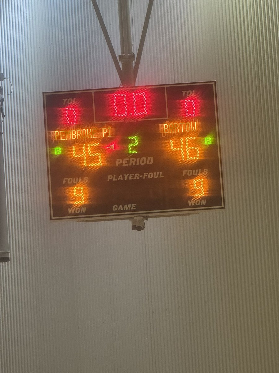 At the Georgia Live Period Showcase…

Jahmir Wallace calls game for Bartow a game winning 3 pointer for the 46-45 win over  Pembroke Pines Charter (FL)

Bartow - 46
2026 Jay’Kylen Crossley 17 pts 4 reb 2 stl (5/11 from 3)
2028 James Rateree 11 pts 5 ast 
2028 Jah’mirWallace 9