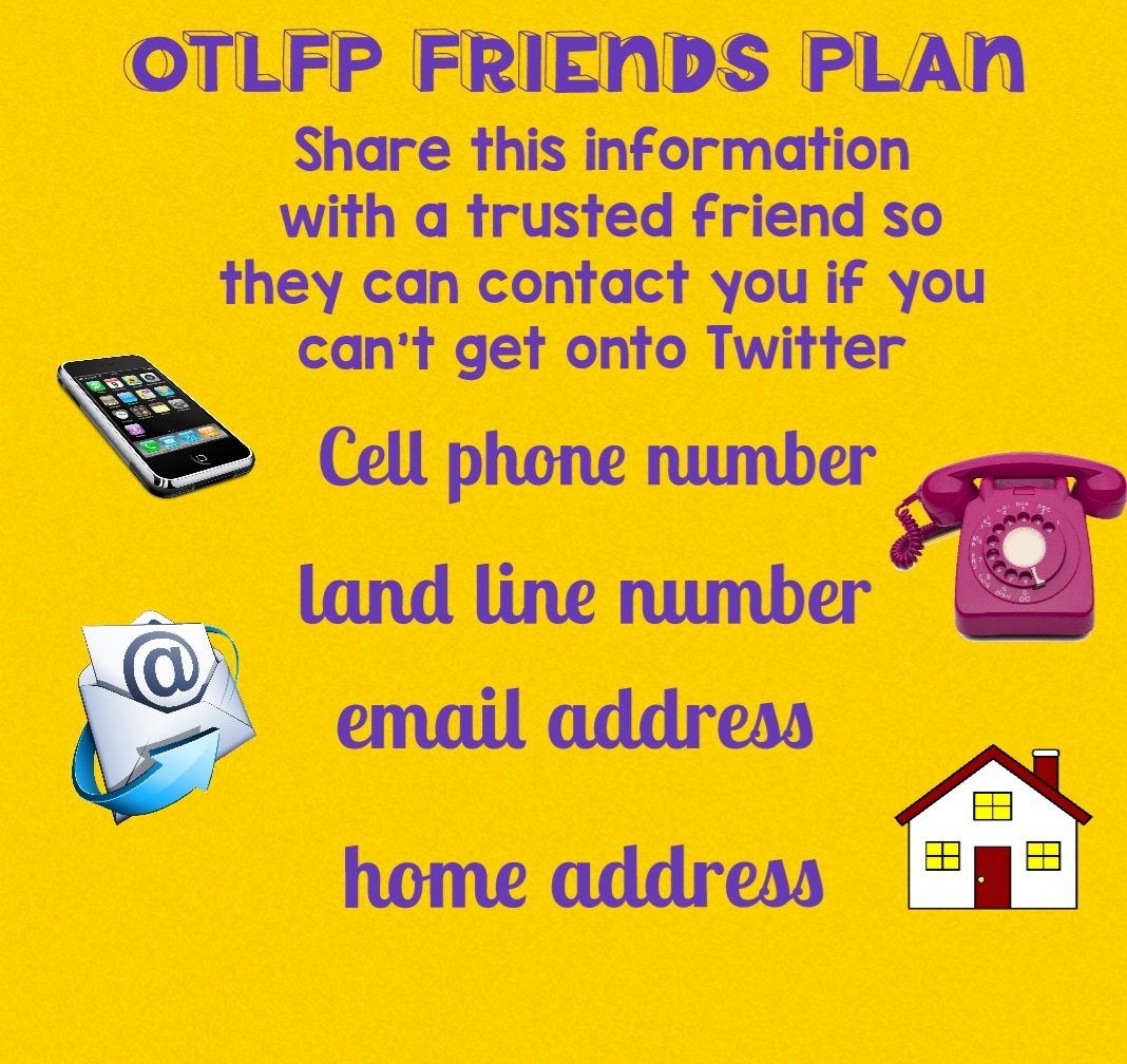 With the One True Loyal Friend Plan #OTLFP you can have 1 or more pals &amp; help each other
Maybe create a WhatsApp group
We can all try to be good friends
Reach out to your friends thro good times&amp;bad
We know it works!
Maybe leave a list of contacts with your important documents