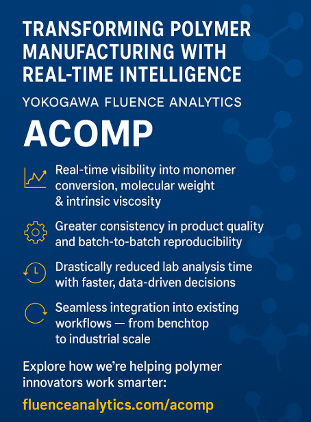 ACOMP is revolutionizing polymer manufacturing in real time!
✅ Real-time analysis of MW, conversion &amp; viscosity
✅ Faster R&amp;D, better yields, less waste
✅ Scale from lab to plant with precision
🔗 fluenceanalytics.com/acomp/
#PolymerScience #SmartManufacturing #ProcessOptimization