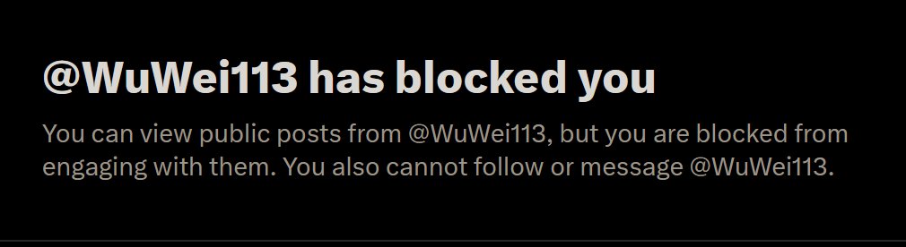 SlicedBread00's tweet image. I want to know why I am blocked by @WuWei113? I am simply bread. I don't harm anyone.