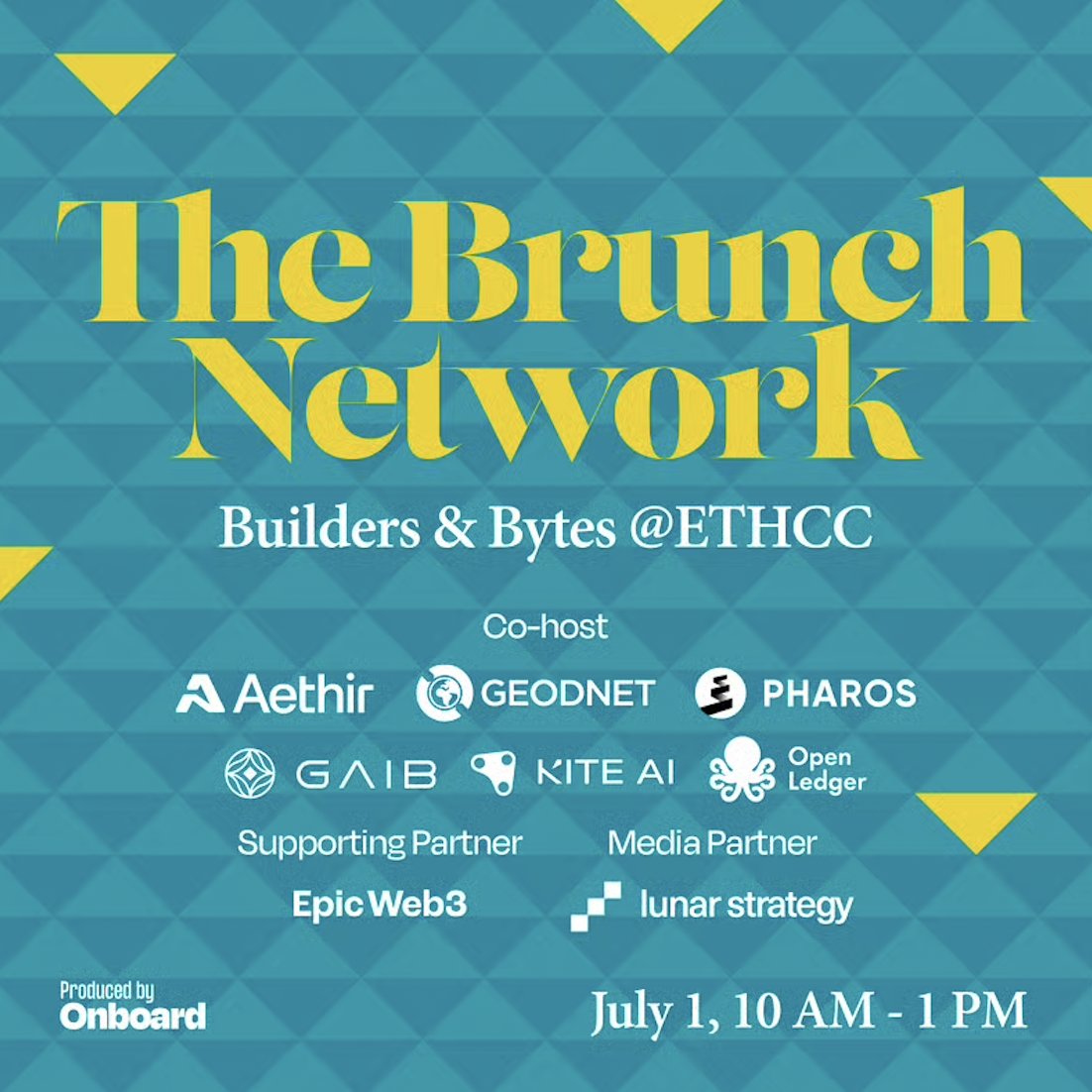 KITE AI (@gokiteai) on Twitter photo So pumped to be hosting "The Brunch Network: Builders & Bytes," event during <a href="/EthCC/">EthCC - Ethereum Community Conference</a> in Cannes!
s/o to our co-hosts <a href="/AethirCloud/">Aethir</a>, <a href="/GEODNET_/">GEODNET</a>, <a href="/pharos_network/">Pharos | Testnet Live</a>, <a href="/gaib_ai/">GAIB 🟠 | RWAiFi</a> and <a href="/OpenledgerHQ/">Openledger</a>.
Additional thanks to our supporting partner
<a href="/epicweb3/">Epic Web3 🧞♂️</a> and our media partner So pumped to be hosting "The Brunch Network: Builders & Bytes," event during <a href="/EthCC/">EthCC - Ethereum Community Conference</a> in Cannes!
s/o to our co-hosts <a href="/AethirCloud/">Aethir</a>, <a href="/GEODNET_/">GEODNET</a>, <a href="/pharos_network/">Pharos | Testnet Live</a>, <a href="/gaib_ai/">GAIB 🟠 | RWAiFi</a> and <a href="/OpenledgerHQ/">Openledger</a>.
Additional thanks to our supporting partner
<a href="/epicweb3/">Epic Web3 🧞♂️</a> and our media partner