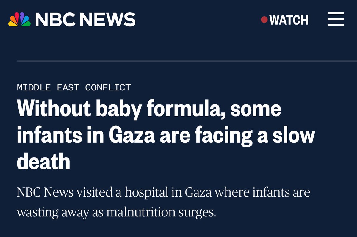 AssalRad's tweet photo. Babies in Gaza are facing a “slow death” because ISRAEL is starving them.

But you wouldn’t know that from this headline. https://t.co/oMvrehmodo