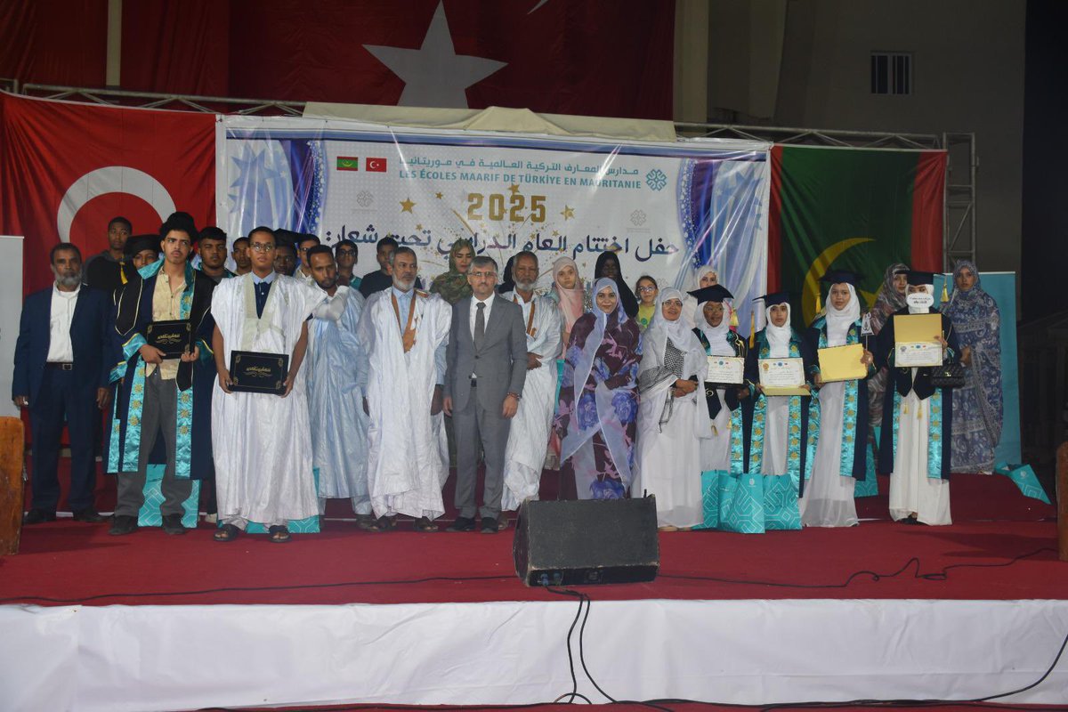 Moritanya Maarif Okullarımızda T.C. Nuakşot Maslahatgüzarı Sayın Emrah Arabacı'nın katılımıyla mezuniyet coşkusu yaşandı. 

Öğrenci velilerinin, okul idarecileri ve öğretmenlerin de hazır bulunduğu programda 2025 yılı mezunları kep atmanın mutluluğunu yaşadılar.

<a href="/TC_NuaksotBE/">Türkiye in Mauritania</a>