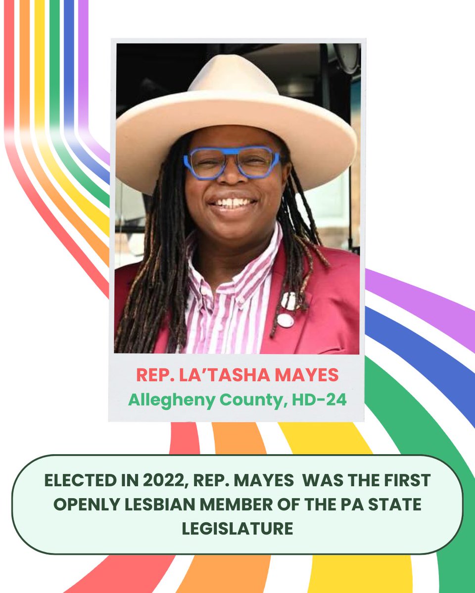 Conservation Voters of PA (@conservationpa) on Twitter photo 🌟 <a href="/RepMayes/">Rep. La’Tasha D. Mayes</a> (HD-24) was the first openly lesbian member of the PA General Assembly 🌟 <a href="/RepMayes/">Rep. La’Tasha D. Mayes</a> (HD-24) was the first openly lesbian member of the PA General Assembly