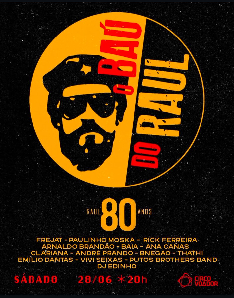 circo_voador's tweet image. Atendendo a pedidos hoje, 28/06, tem transmissão do show do Baú do Raul às 22h no canal do Circo Voador no YouTube: youtube.com/live/Um5sDcq6H…
