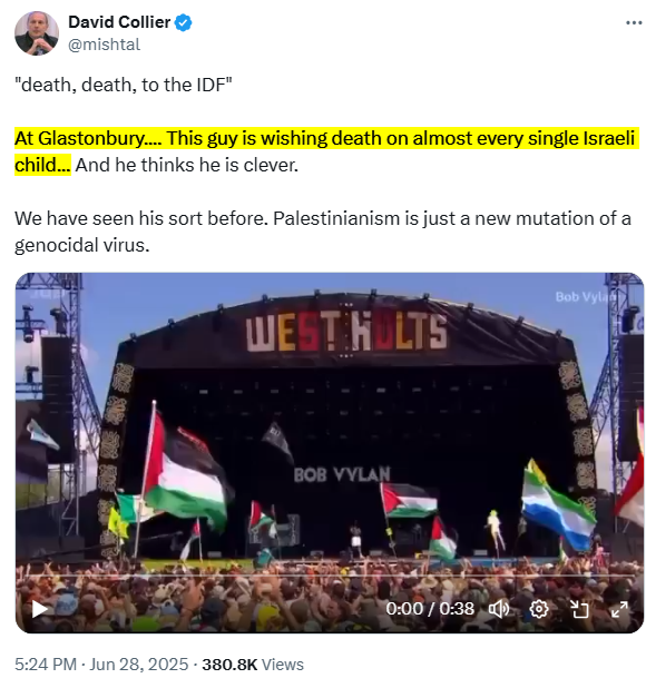 zei_squirrel's tweet photo. deranged genocidal Zionists are now saying Bob Vylan "called for the death of all Israeli children" by chanting "death to the IDF" because they have universal conscription ignoring they only become rape-soldiers as adults. And of course this makes the chant all the more brilliant https://t.co/Vb2QhjJcQO