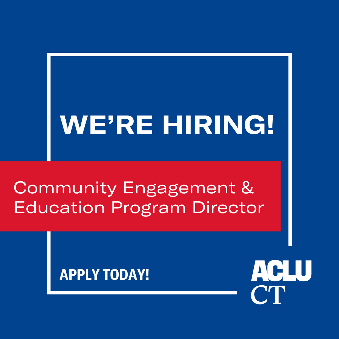 We're Hiring🗣️ 

We're looking for a Community Engagement and Education Program Director to build and strengthen relationships with supporters, activists, and communities across CT.

Learn more about this position at acluct.org/jobs/community…