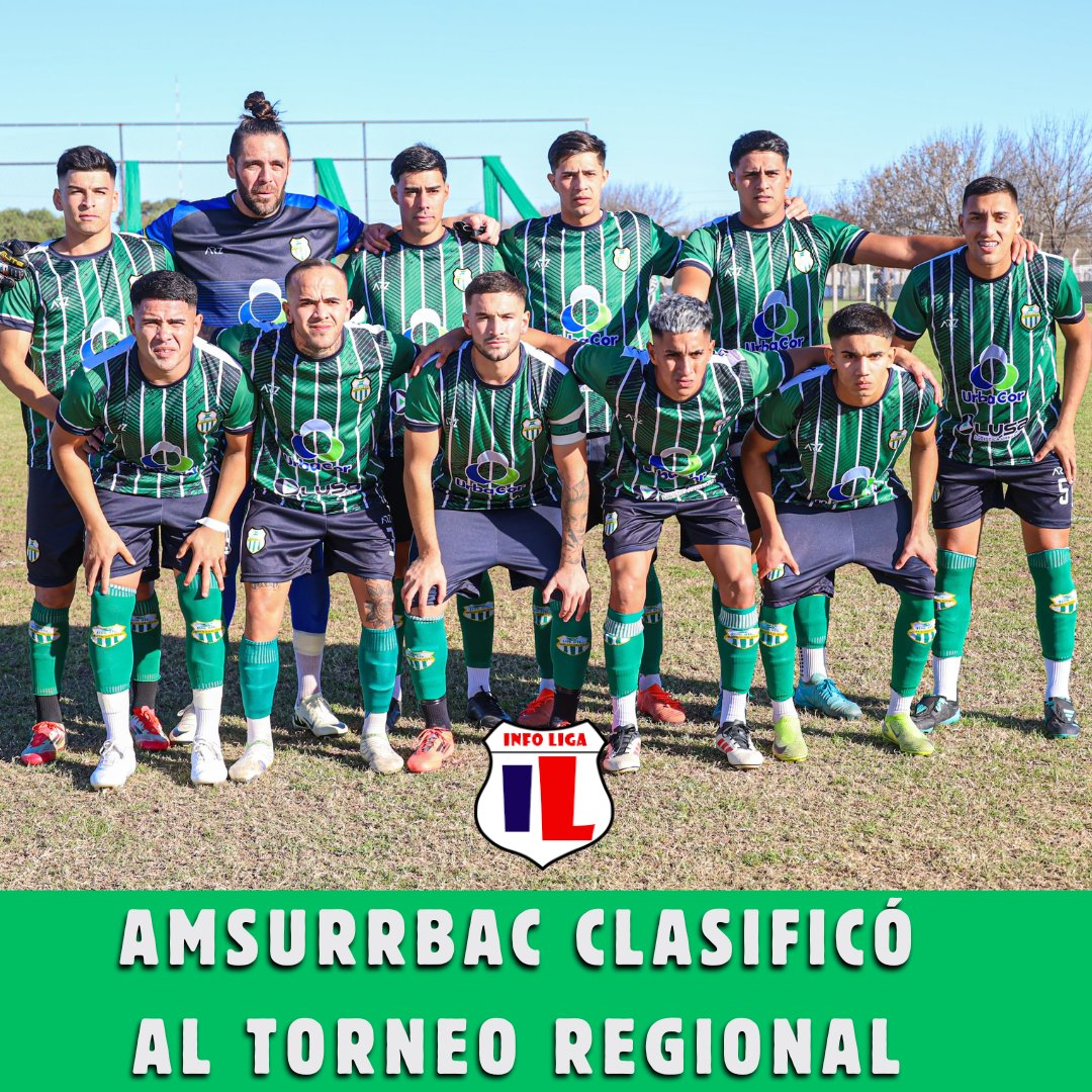 📢 HISTÓRICO 

#Amsurrbac clasificó al #TorneoRegional por primera vez.

Tras empatar 0-0 ante Barrio Parque, los dirigidos por Mariano Sosa se aseguraron el primer puesto de la Zona B y por ende tendrán su lugar en el próximo Torneo Regional Federal Amateur 2025/26.