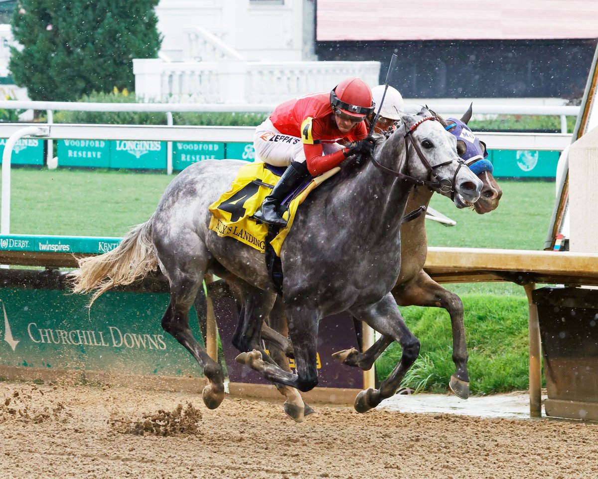 DerbyMedia's tweet image. Roll On Big Joe collared speedster Booth at the top of the stretch and turned back late runs by 8-5 favorite Dr. Venkman and Durante to win Saturday’s $220,000 Kelly’s Landing (Grade III) @ChurchillDowns by three-quarters of a length.