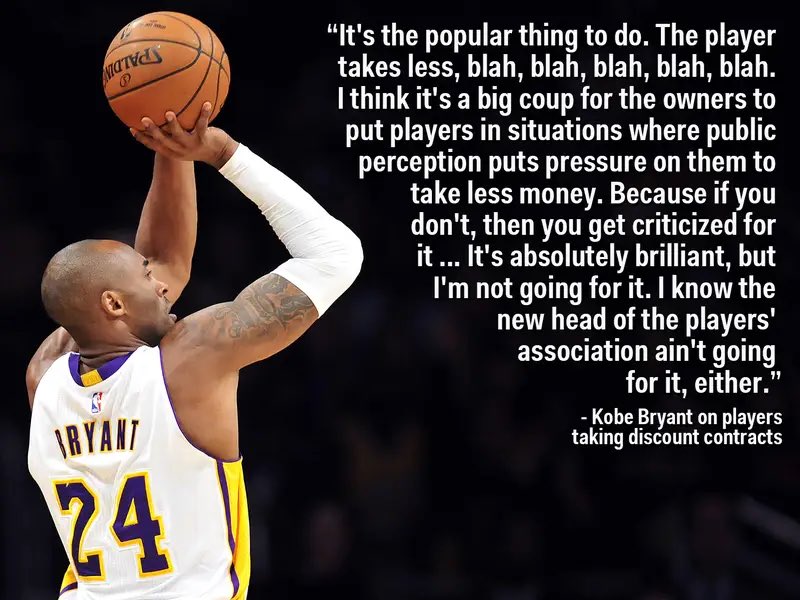 Kobe Bryant on pay cuts: