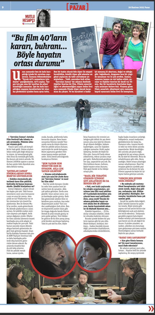 Gazete Pencere (@gazetepencere) on Twitter photo 🎙️ “Bu film 40'ların kararı, buhranı... Böyle hayatın ortası durumu”
Mutlu Hesapçı, ‘Savrulan Zaman’ filminin senaristi, yönetmeni aynı zamanda başrol oyuncusu Selim Evci ile konuştu.
<a href="/mutluhesapci/">mutlu hesapçı</a>
gazetepencere.com/yazarlar/bu-fi… 🎙️ “Bu film 40'ların kararı, buhranı... Böyle hayatın ortası durumu”
Mutlu Hesapçı, ‘Savrulan Zaman’ filminin senaristi, yönetmeni aynı zamanda başrol oyuncusu Selim Evci ile konuştu.
<a href="/mutluhesapci/">mutlu hesapçı</a>
gazetepencere.com/yazarlar/bu-fi…