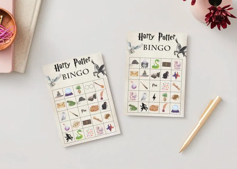 ColorMeKindred's tweet image. Wizard Themed Bingo Game, 30 Unique Printable Cards, Wizarding World Party Game, Classroom Activity, School Event, Digital Download etsy.me/4lt6DYL  #etsy #harrypotter #kidsactivities #kidsgames