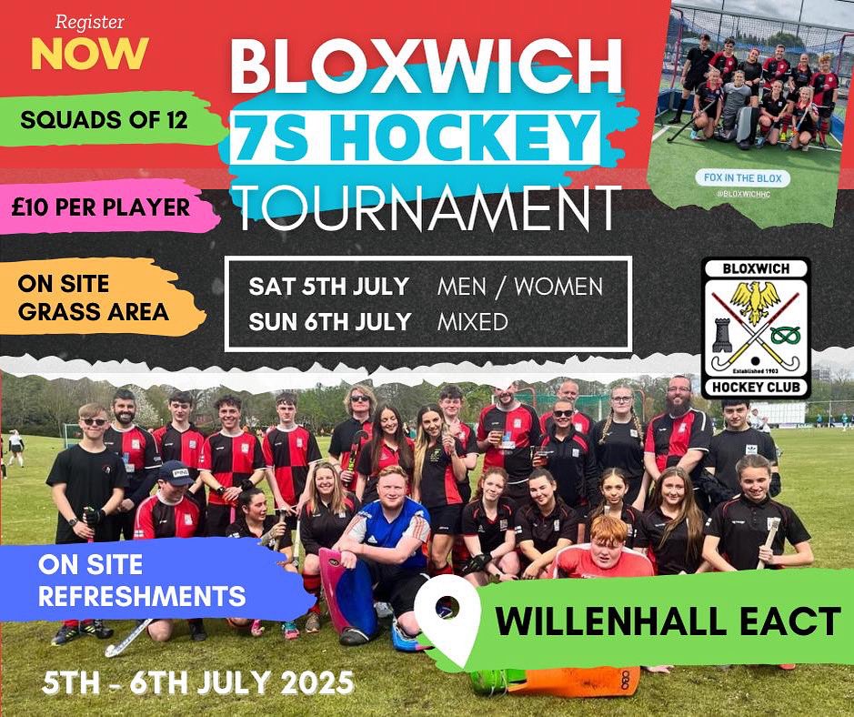 Bloxwich Hockey Club (@bloxhockey) on Twitter photo One space on our mixed festival has became available after a late drop out - any teams interested? ⚫️🔴<a href="/midlands_hockey/">Midlands Hockey</a> <a href="/MRHARESULTS/">Midlands Hockey</a> One space on our mixed festival has became available after a late drop out - any teams interested? ⚫️🔴<a href="/midlands_hockey/">Midlands Hockey</a> <a href="/MRHARESULTS/">Midlands Hockey</a>