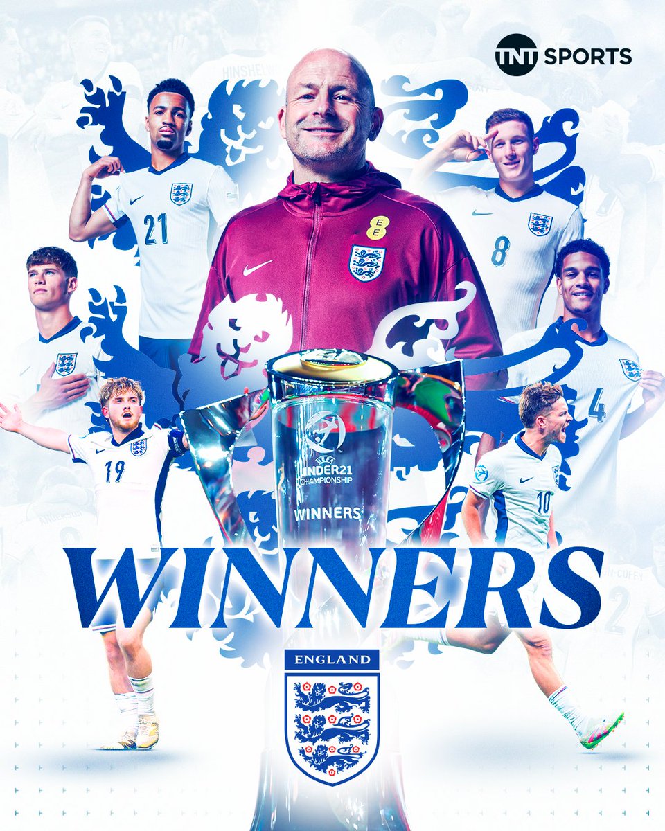 England are the UEFA European U21 Championship winners for 2025 🏴󠁧󠁢󠁥󠁮󠁧󠁿

Lee Carsley has done it again 🦁