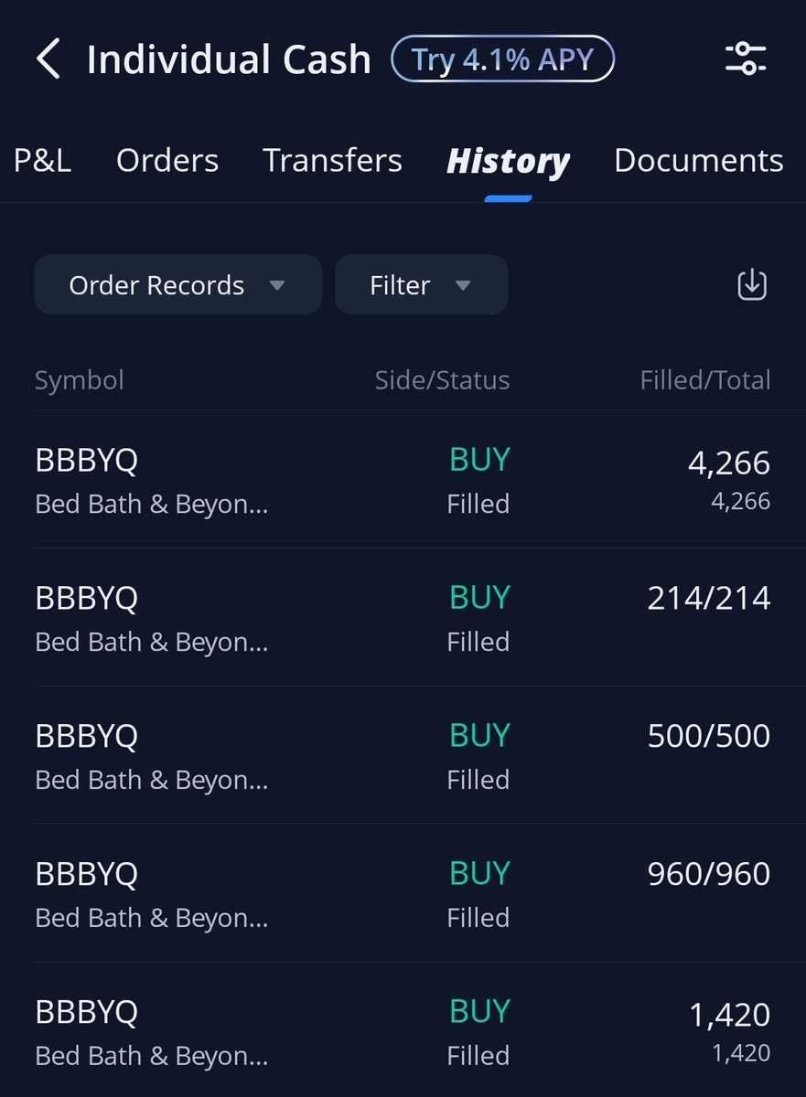 bbbyq_qybbb's tweet image. ⏹️On Webull my Trading History says BBBYQ,
but my Trading Record says BBBY | EQUITY😏