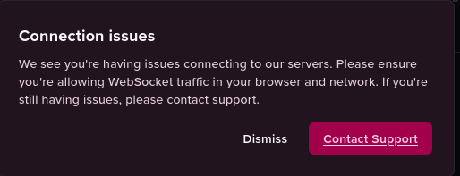 _ofigenko's tweet photo. @r_marked @theo guys, did you change something?..

I didn't need to care about the refused WS connection 

Today I visit t3chat and it UI flashes every 4  seconds with a popup. Dims screen, flashes, dims, flashes. It's impossible  to use now. https://t.co/TW9x4fcJ0u