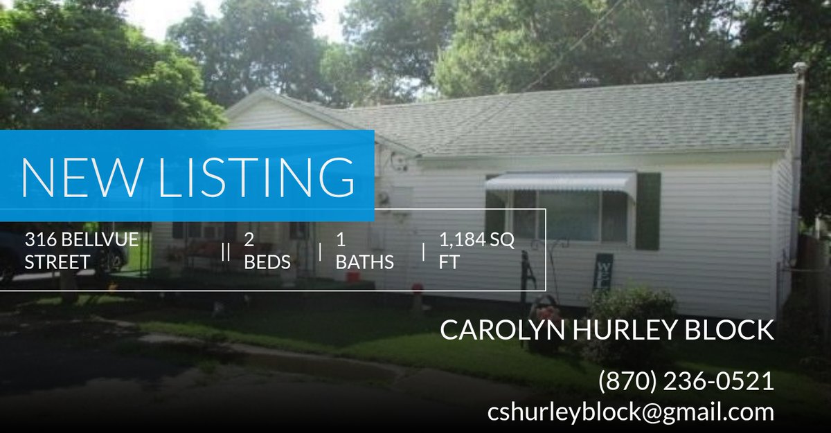 HurleyBlock's tweet image. 📍 New Listing 📍 Take a look at this fantastic new property that just hit the market located at 316 Bellvue Street in Steele. Reach out here or at (870) 236-0521 for more information homeforsale.at/316_BELLVUE_ST…