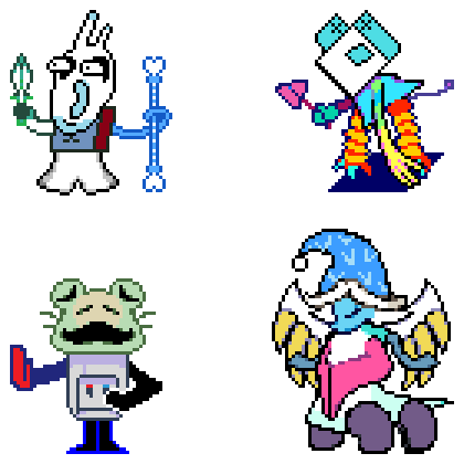 ThisRhax's tweet image. Chapter enemy chimeras, Ch1mera if you will #deltarune