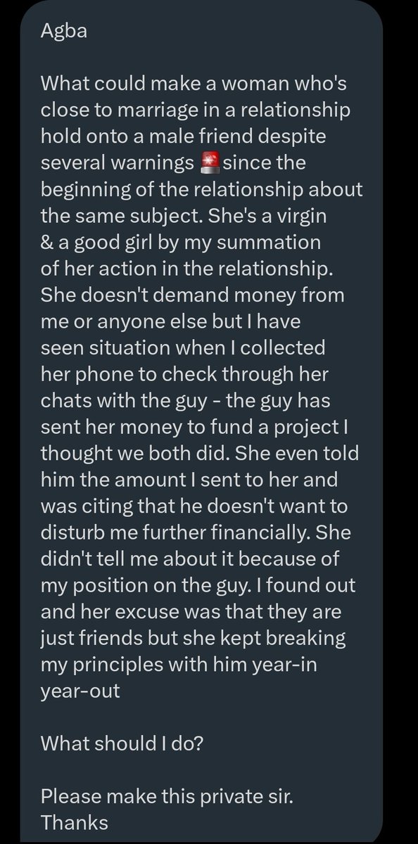 jon_d_doe's tweet photo. Go &amp; get another girl.

Make it obvious that you're talking to another girl.

If she questions you, tell her that both of you are just friends.

If she attempts to raise any dust, tell her to go to hell.

And ask her to refund the money that you gave to her for that project.

End https://t.co/i8tQvybZEv
