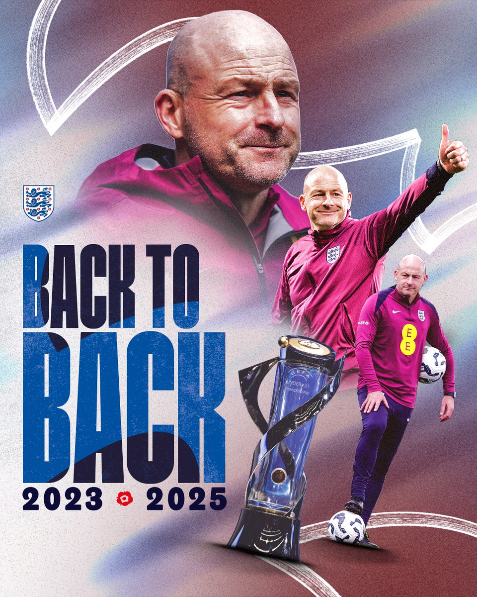 Back-to-back 🏆🏆

Lee Carsley becomes the first England U21 manager to win consecutive #U21EUROs since Dave Sexton in ’82 and ’84 💫
