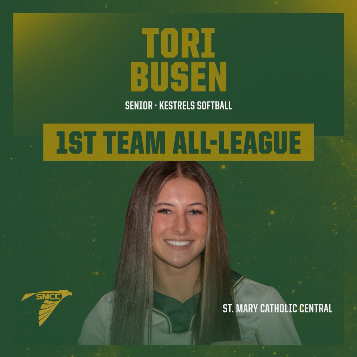 Congratulations to Tori Busen on earning 1st Team All-Huron League honors in softball this spring. #GoKestrels