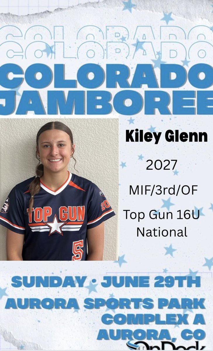 Kiley Glenn (@kiley5glenn2027) on Twitter photo Thank you <a href="/ondecksoftball/">OnDeck Softball 🥎</a> for inviting me back again this year! Looking forward to a great camp tomorrow! <a href="/TGASciara/">Top Gun National 16</a> Thank you <a href="/ondecksoftball/">OnDeck Softball 🥎</a> for inviting me back again this year! Looking forward to a great camp tomorrow! <a href="/TGASciara/">Top Gun National 16</a>
