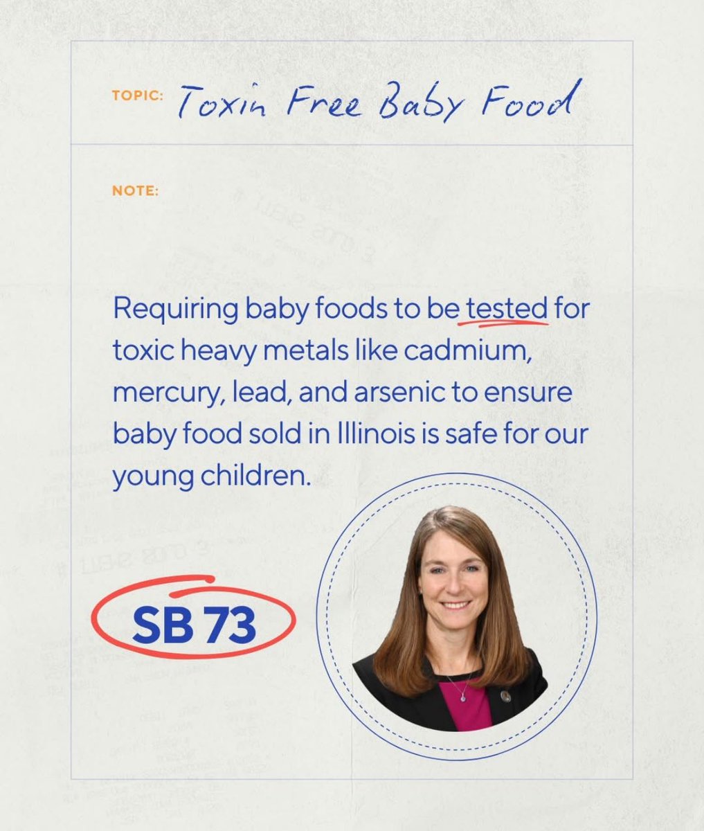 This session, I passed 25 pieces of legislation. Over the next couple of weeks, I will be highlighting a number of significant bills. First is SB 73, which will work to protect our children from dangerous levels of heavy metals sometimes found in baby foods.