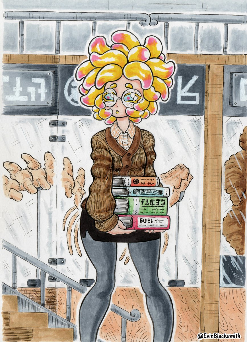 EvinBlacksmith's tweet image. Annie at Shellendorf Institute 📚🗿 (SPLATOON 3)