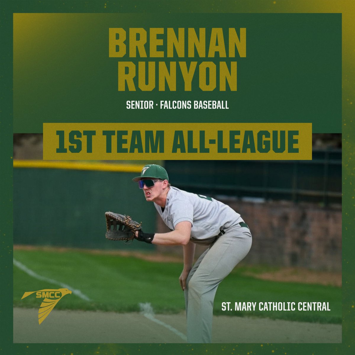 Congratulations to Brennan Runyon on earning 1st Team All-League honors in baseball this spring. #GoFalcons
