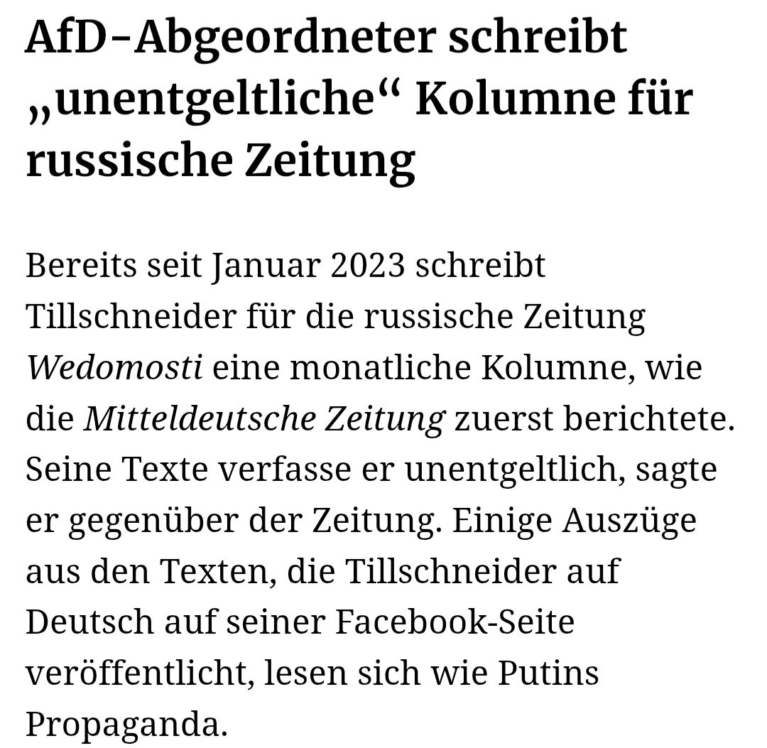 Wie um alles in der Welt ist es möglich, dass sich offensichtlich ferngesteuerte Russenagenten in unseren parlamentarischen Pelz legen und weiter sattfressen können? Soll er eben seine kostenlosen Kolumnen für den Kreml schreiben, aber ohne Mandat.