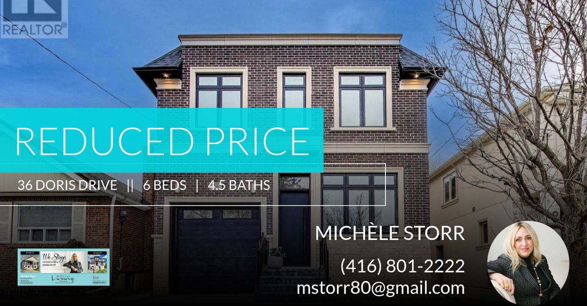 micstorr's tweet photo. 📍 Reduced Price 📍 This recently reduced home at 36 Doris Drive in Toronto (o'connor-parkview) won't last long, so, don't wait to set up a showing! Reach out here or at (416) 801-2222 for more information!

Michèle Storr
Sales Rep... https://t.co/FhChIxgL1V https://t.co/JT0aC5vgXQ