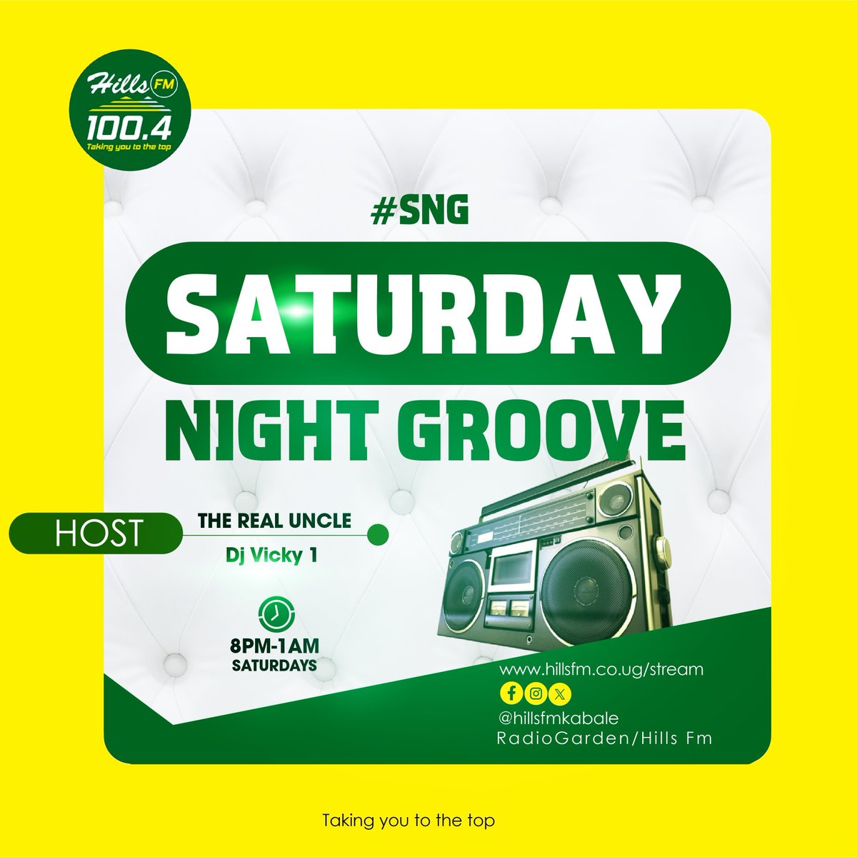 Taking You To The Top π₯ (@hillsfmkabale) on Twitter photo Strictly good vibes on The Saturday Night Groove #SNG π₯ <a href="/RealUncle13/">The Real Uncle of UgandaπΊπ¬π¨βπΌ</a> | @DjVickieOne till morning! Drop your shout outs LIVE STREAM: hillsfm.co.ug #SNGwiththerealuncle #freshhitsforkigezi #Takingyoutothetop Strictly good vibes on The Saturday Night Groove #SNG π₯ <a href="/RealUncle13/">The Real Uncle of UgandaπΊπ¬π¨βπΌ</a> | @DjVickieOne till morning! Drop your shout outs LIVE STREAM: hillsfm.co.ug #SNGwiththerealuncle #freshhitsforkigezi #Takingyoutothetop