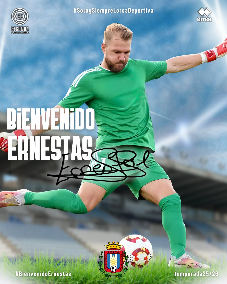 lorcadeportiva's tweet photo. FICHAJE |
✍🏻 𝙀𝙍𝙉𝙀𝙎𝙏𝘼𝙎, un cerrojo para la portería del Lorca Deportiva.
https://t.co/bZislUFrMm
#BienvenidoErnestas
#SoloySiempreLorcaDeportiva https://t.co/6V3bftKsr4