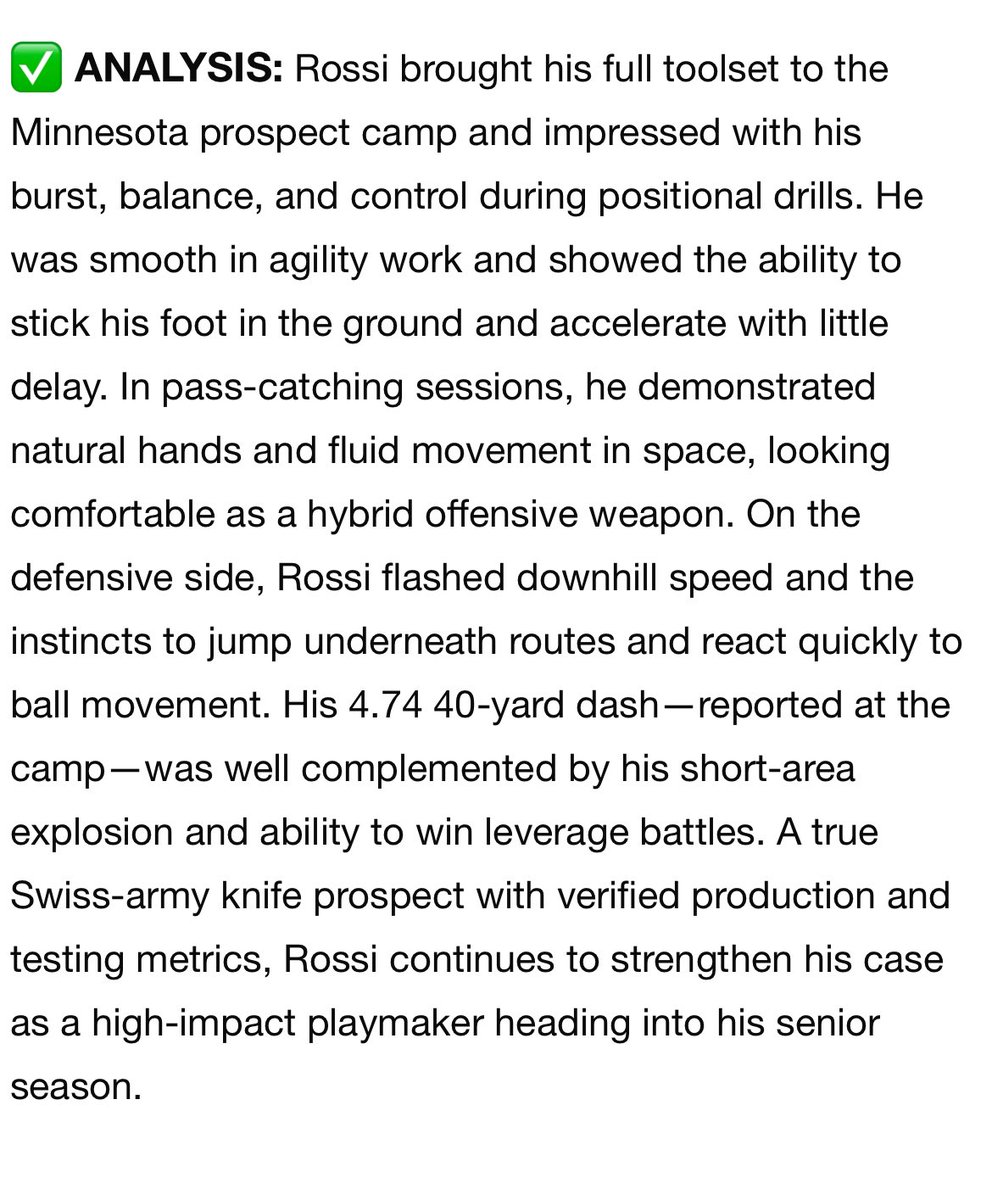 Caleb_Rossi15's tweet image. Thank you for the write up! @sixstarfootball @OJW_Scouting @PrepRedzoneMN