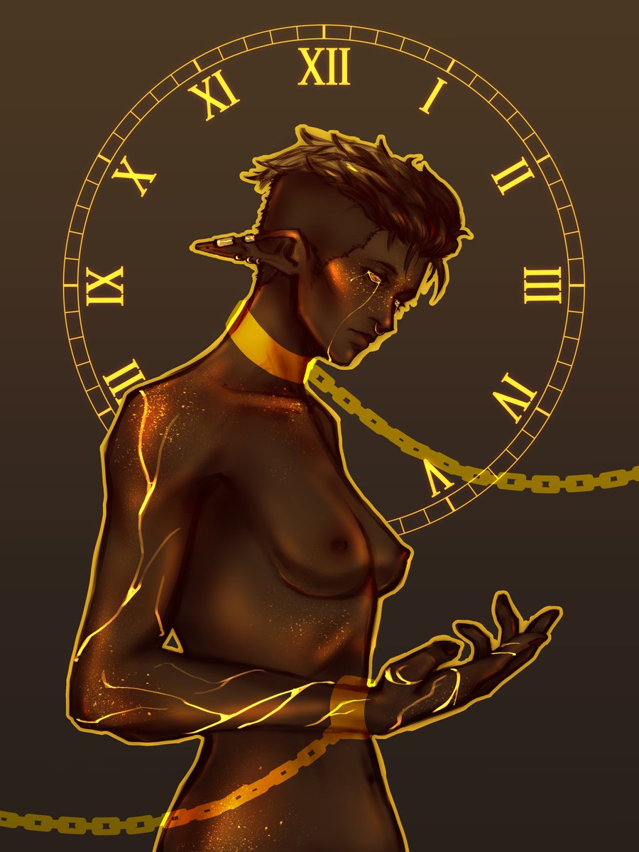 meet Phosis!! my high elf warlock dnd character

she's basically a comic relief character with rare but very impactful angst moments
and she has chronomagic!! (which means suffering in her case yeah)