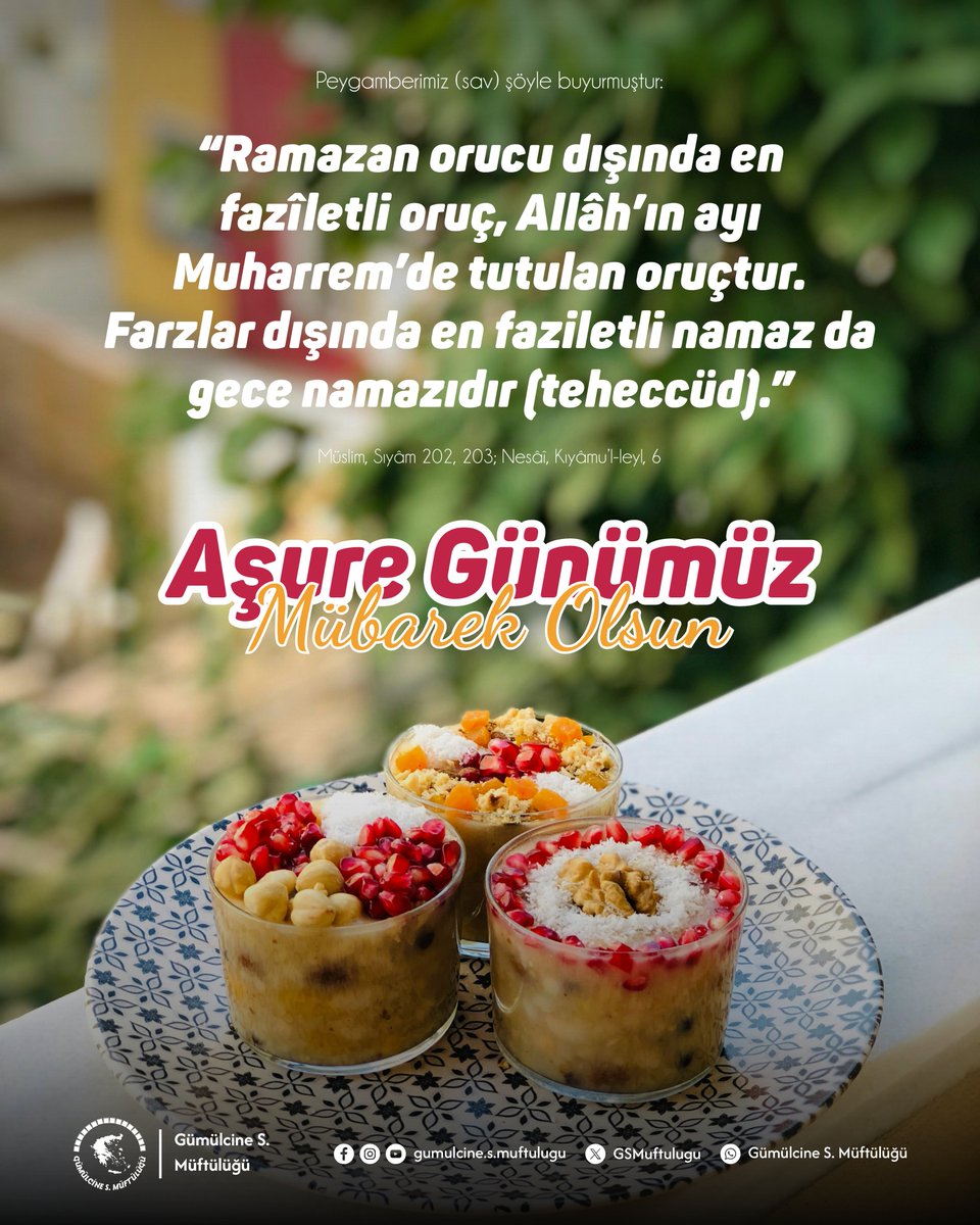Peygamberimiz (sav) şöyle buyurmuştur:

“Ramazan orucu dışında en fazîletli oruç, Allâh’ın ayı Muharrem’de tutulan oruçtur. Farzlar dışında en faziletli namaz da gece namazıdır (teheccüd).”

Müslim, Sıyâm 202, 203; Nesâî, Kıyâmu’l-leyl, 6
