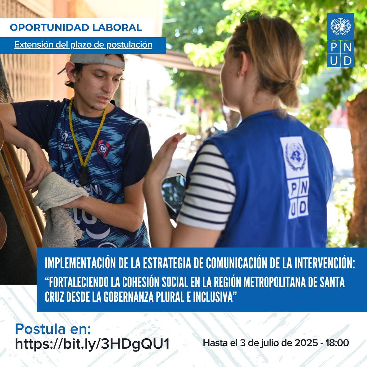 🔈 Extensión del plazo de postulación | Invitamos a todas las personas interesadas a postularse a la #consultoría 
Consulta todos los detalles en el siguiente enlace:
👉🏾 bit.ly/3HDgQU1
🗓️ Postúlate hasta el 3 de julio de 2025 hasta las 18:00 hrs.