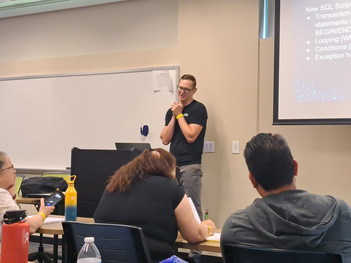 DesertIsleSQL's tweet image. Watching Dustin Vannoy talk about Using SQL for ETL with #Databricks at @SqlSaturdaySD #SqlSaturday SD
