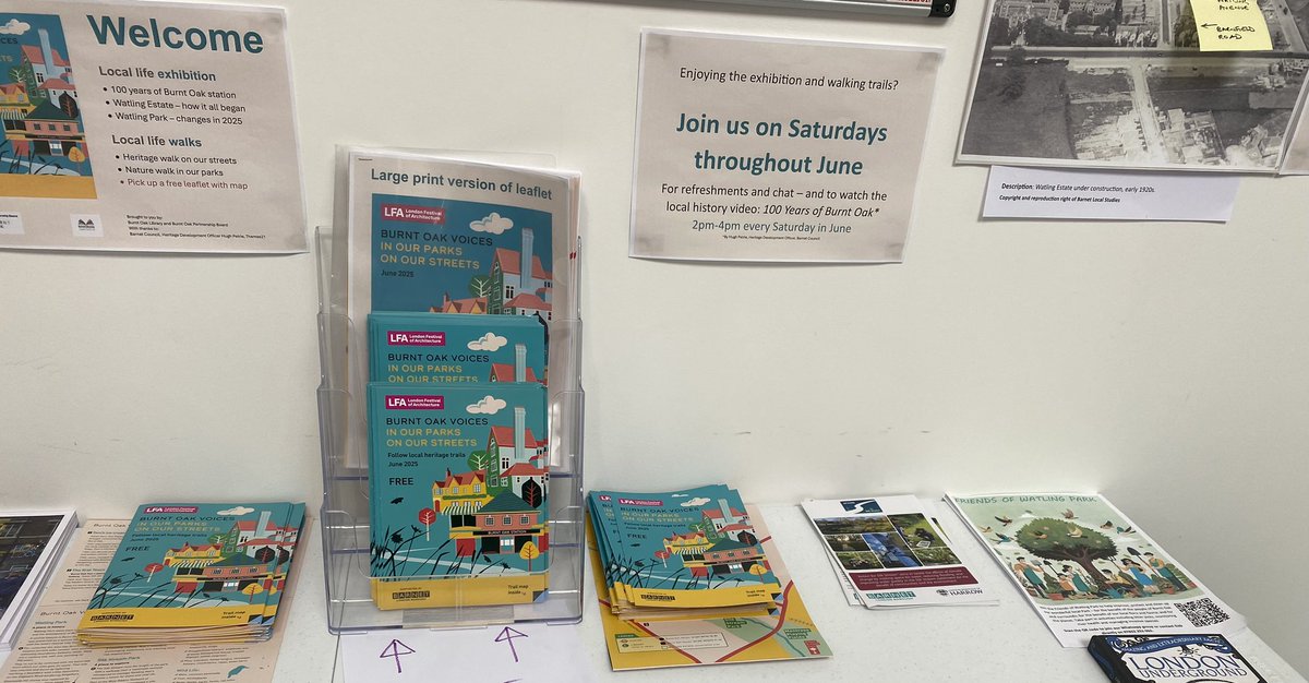 And great to pop into the library to hear about <a href="/artsdepot/">artsdepot</a> Burnt Oak arts programme
artsdepot.co.uk/project/our-fr…, catch-up with more residents and see the Burnt Oak voices exhibition that’s been running this month for <a href="/LFArchitecture/">London Festival of Architecture</a>