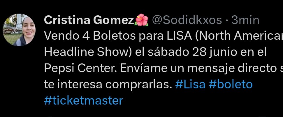 FerchoMadafaca's tweet photo. Cuidado esta persona esta estafando.

#LISA #Boleto #Ticketmaster https://t.co/NFnTEZ9Z0Q