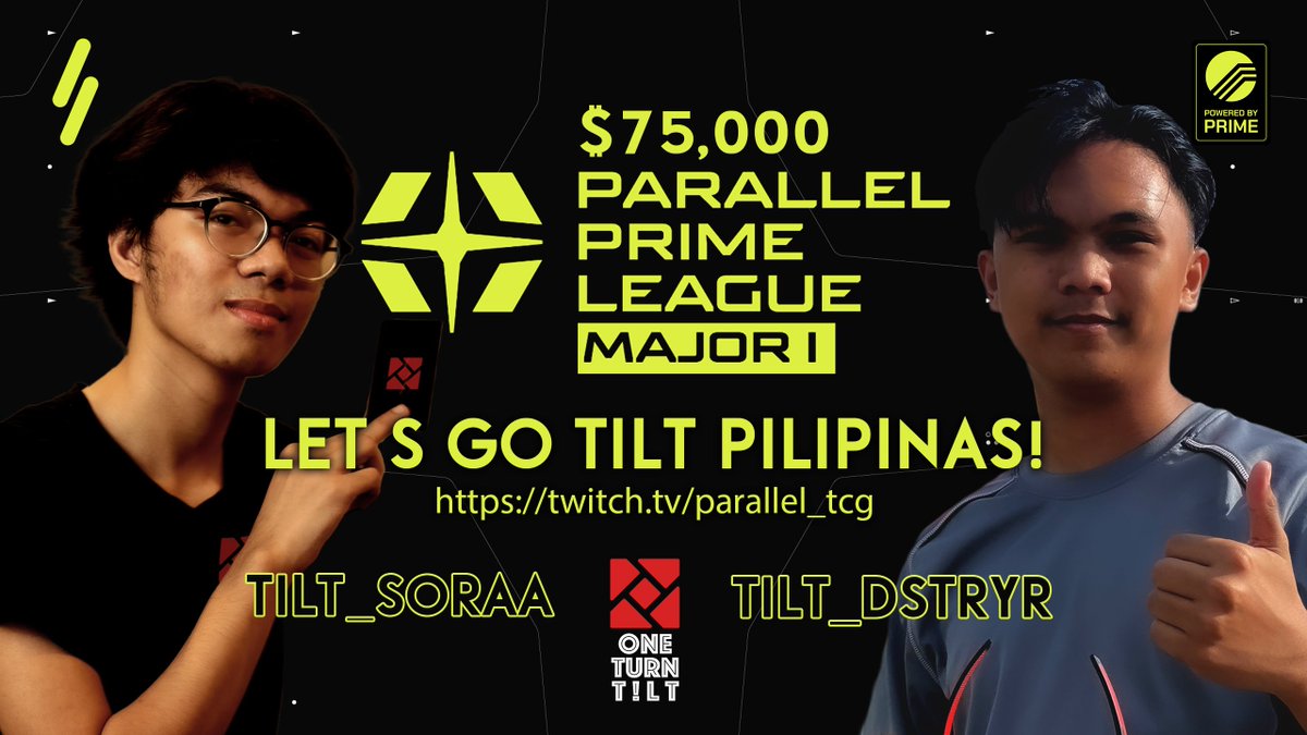 Agent K // TILT (@tilt_agent_k) on Twitter photo PHP 4,250,000 Total Prize Pool 😱😱😱
And it's not even the <a href="/ParallelTCG/">Parallel</a> World Championships yet!
<a href="/OneTurnTILT/">One Turn T!LT //</a> 's SORAA and DSTRYR are the only Filipinos competing in this weekend's <a href="/Parallel_League/">Parallel League</a> MAJOR, and against 14 of the world's best Parallel TCG pros!
Catch all the PHP 4,250,000 Total Prize Pool 😱😱😱
And it's not even the <a href="/ParallelTCG/">Parallel</a> World Championships yet!
<a href="/OneTurnTILT/">One Turn T!LT //</a> 's SORAA and DSTRYR are the only Filipinos competing in this weekend's <a href="/Parallel_League/">Parallel League</a> MAJOR, and against 14 of the world's best Parallel TCG pros!
Catch all the