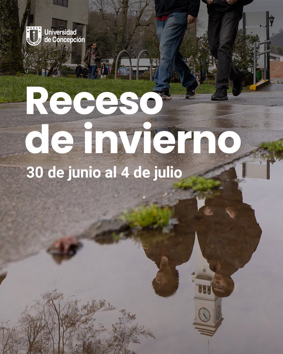 UdecBibliotecas's tweet image. Informamos a la comunidad en general que desde el lunes 30 de junio al viernes 4 de julio la #ComunidadUdeC se encontrará en receso de invierno.
Deseamos a la Comunidad Universitaria un reparador descanso.