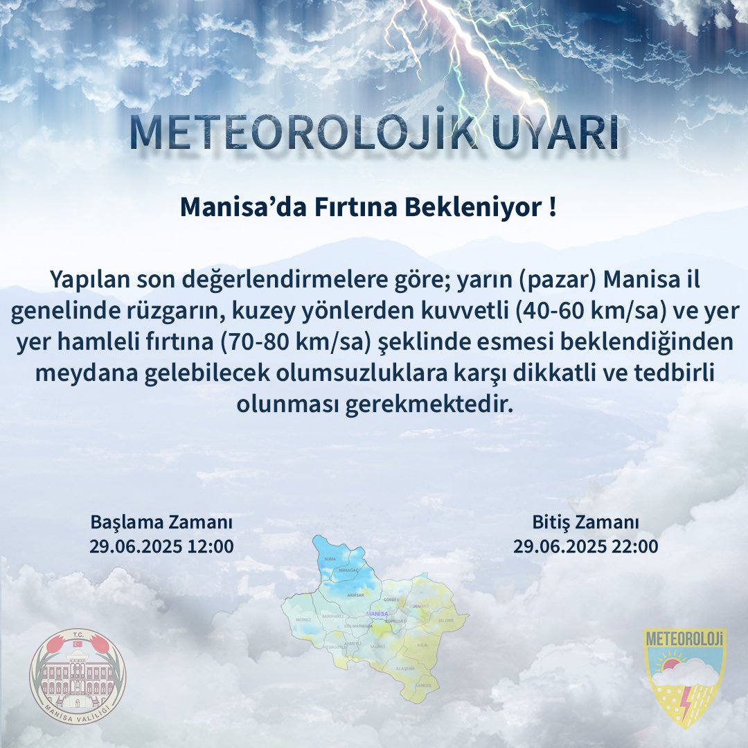Meteorolojik verilere göre yarında İlimizde kuvvetli rüzgar etkili olacak‼️

Vatandaşlarımızın kuvvetli rüzgar sebebiyle meydana gelebilecek olumsuzluklara özellikle de rüzgarın etkisiyle hızla yayılabilecek olan yangın risklerine karşı duyarlı ve tedbirli olmalarını önemle rica