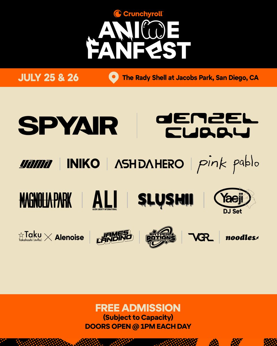 HyperPotions's tweet image. Stoked to be playing @Crunchyroll Anime FanFest at San Diego Comic-Con ✌️✨ #sdcc2025