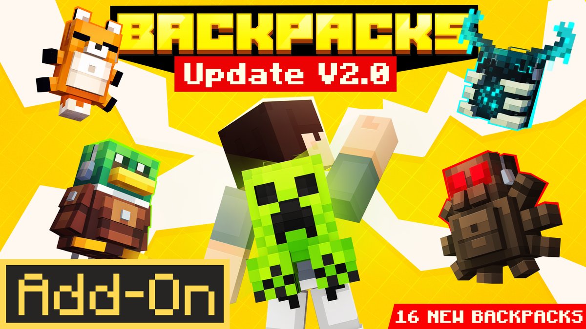 Unofficial KeyArt for BACKPACKS 2.0 Add-On by
<a href="/ScaiQuest/">Scai Quest</a> 
Load more blocks, with more style. #Minecraft
