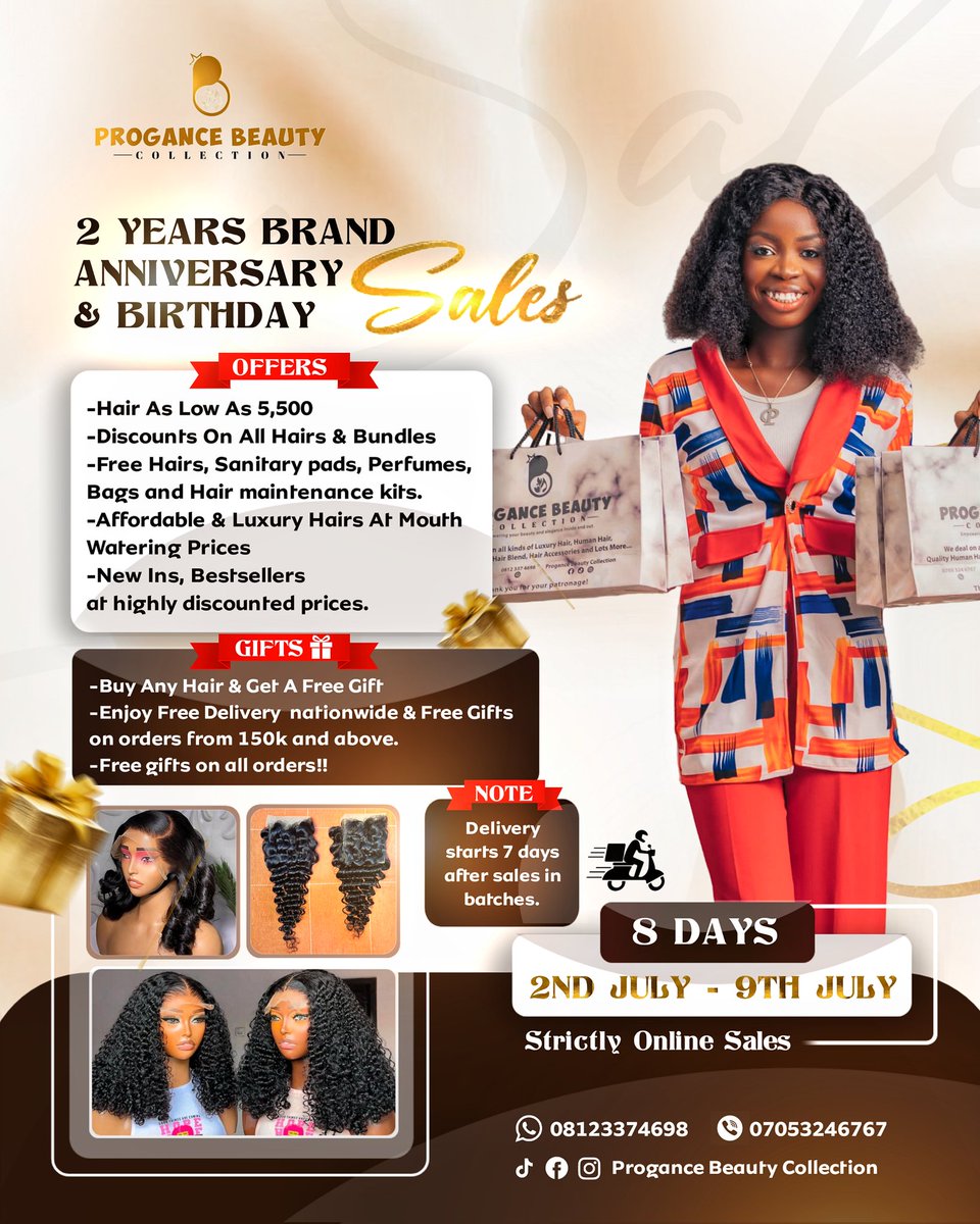 BELLACREATIVES's tweet photo. Done and delivered 💯
This one’s for the weekend.
Progance Beauty Collection is celebrating her birthday and 2-year anniversary with a sales drop, and I had the chance to design the flyer for it.
Every design has a story... this one celebrates growth. https://t.co/wHloXJ2wLz