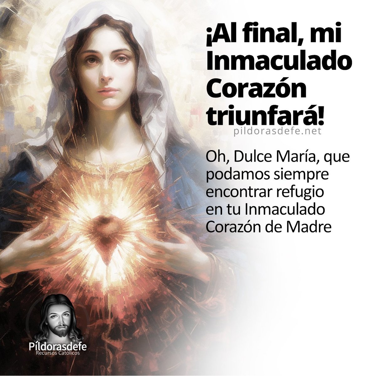 Pildorasdefe's tweet photo. Feliz día del Inmaculado Corazón de María.
🙏 https://t.co/g4miKiEHzB