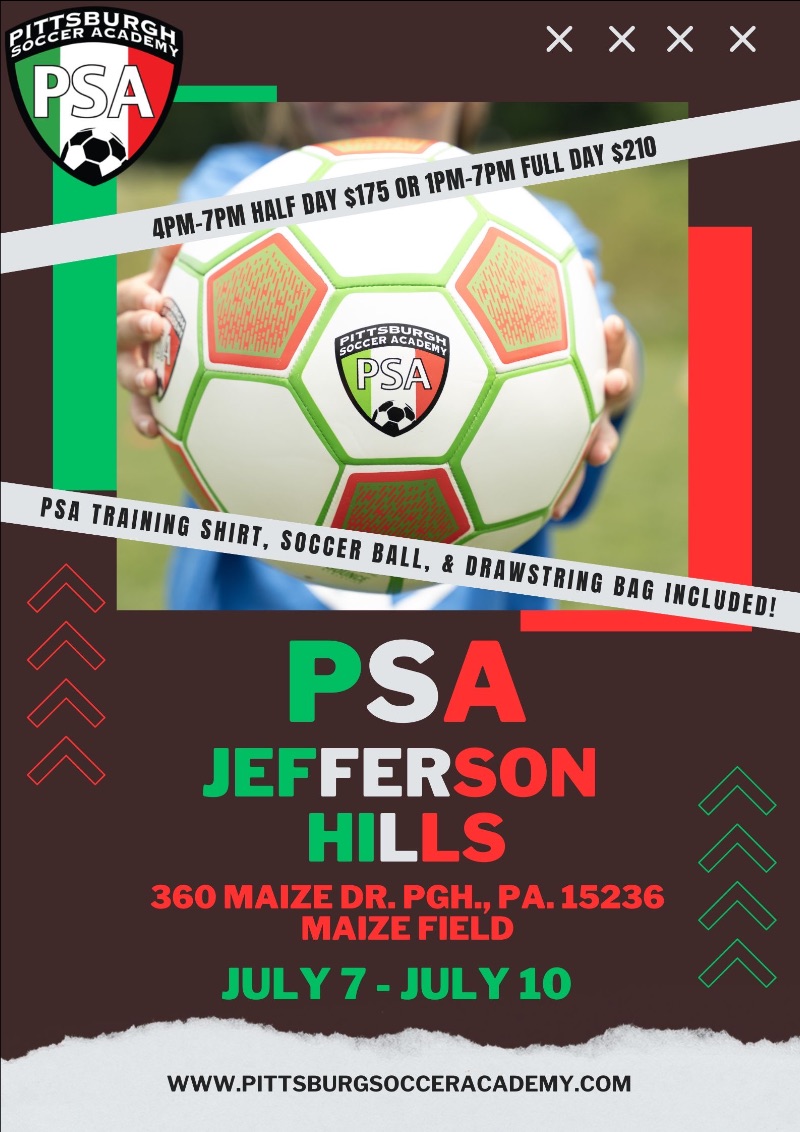 FINAL WEEK TO REGISTER FOR JEFFERSON HILLS  SOCCER CAMP!!